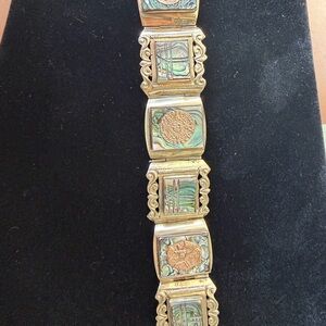 Vintage Taxco México Gold and Silver Bracelet